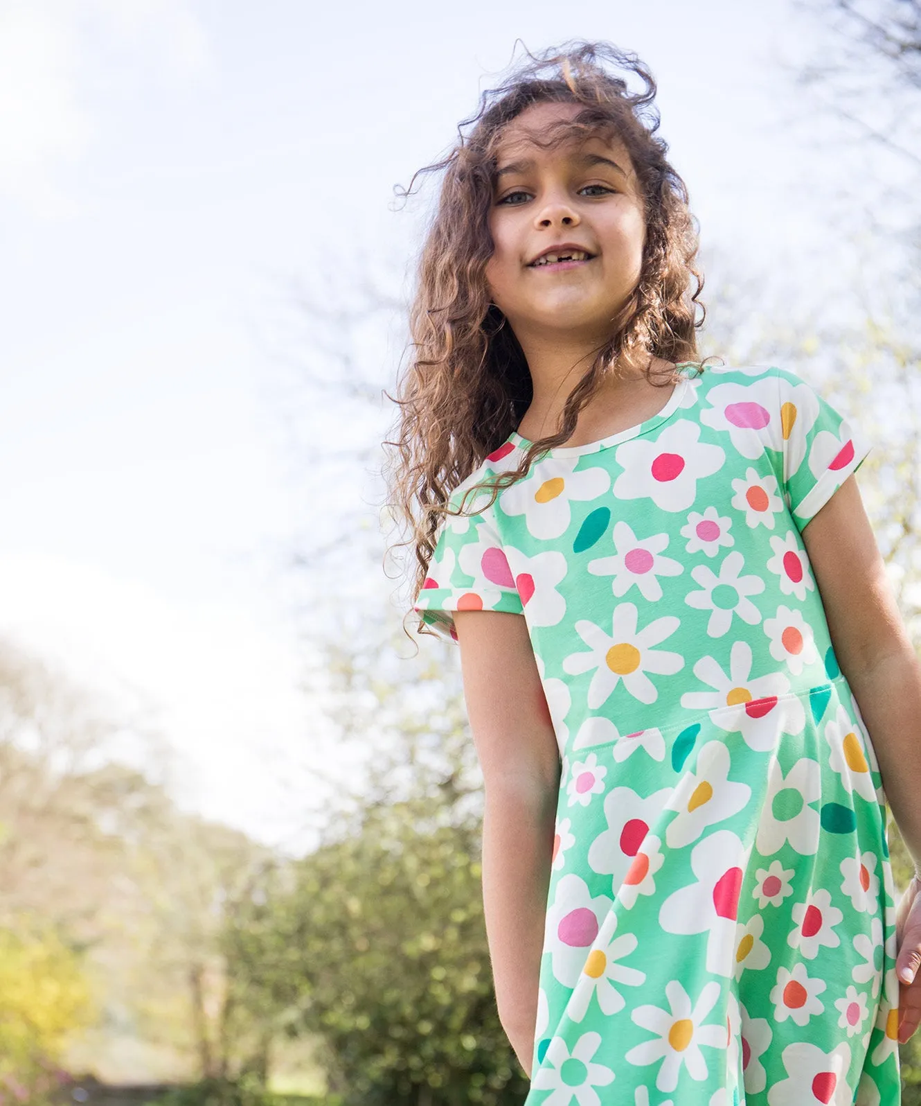 Frugi Spring Skater Dress - Daisy Field