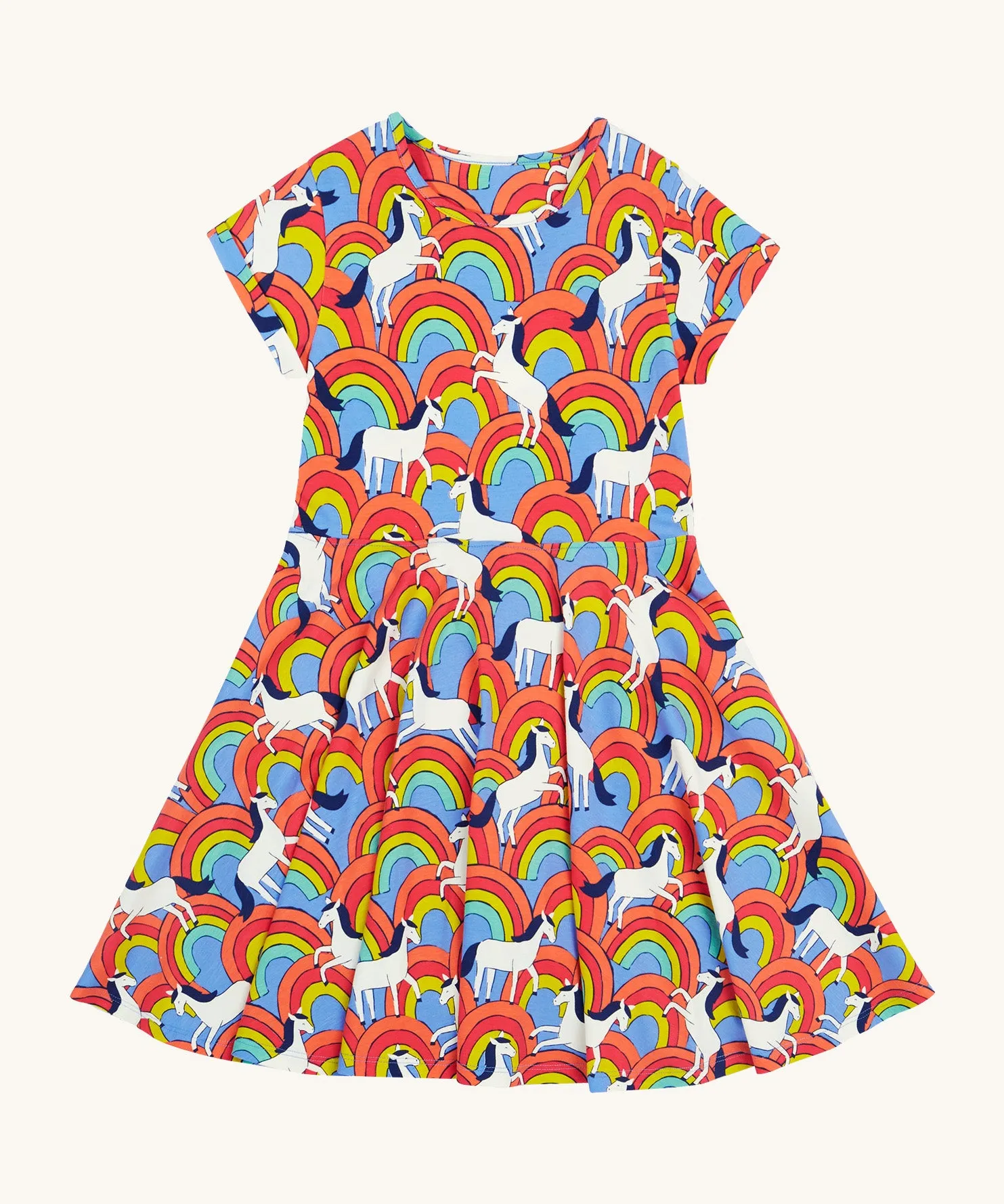 Frugi Spring Skater Dress - Over The Rainbow