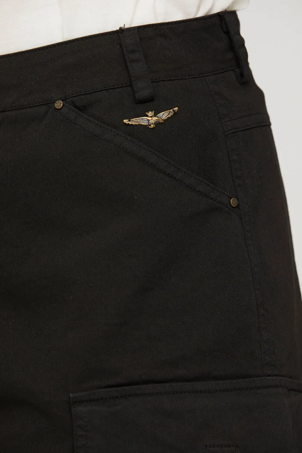 Gabardine cargo bermuda shorts