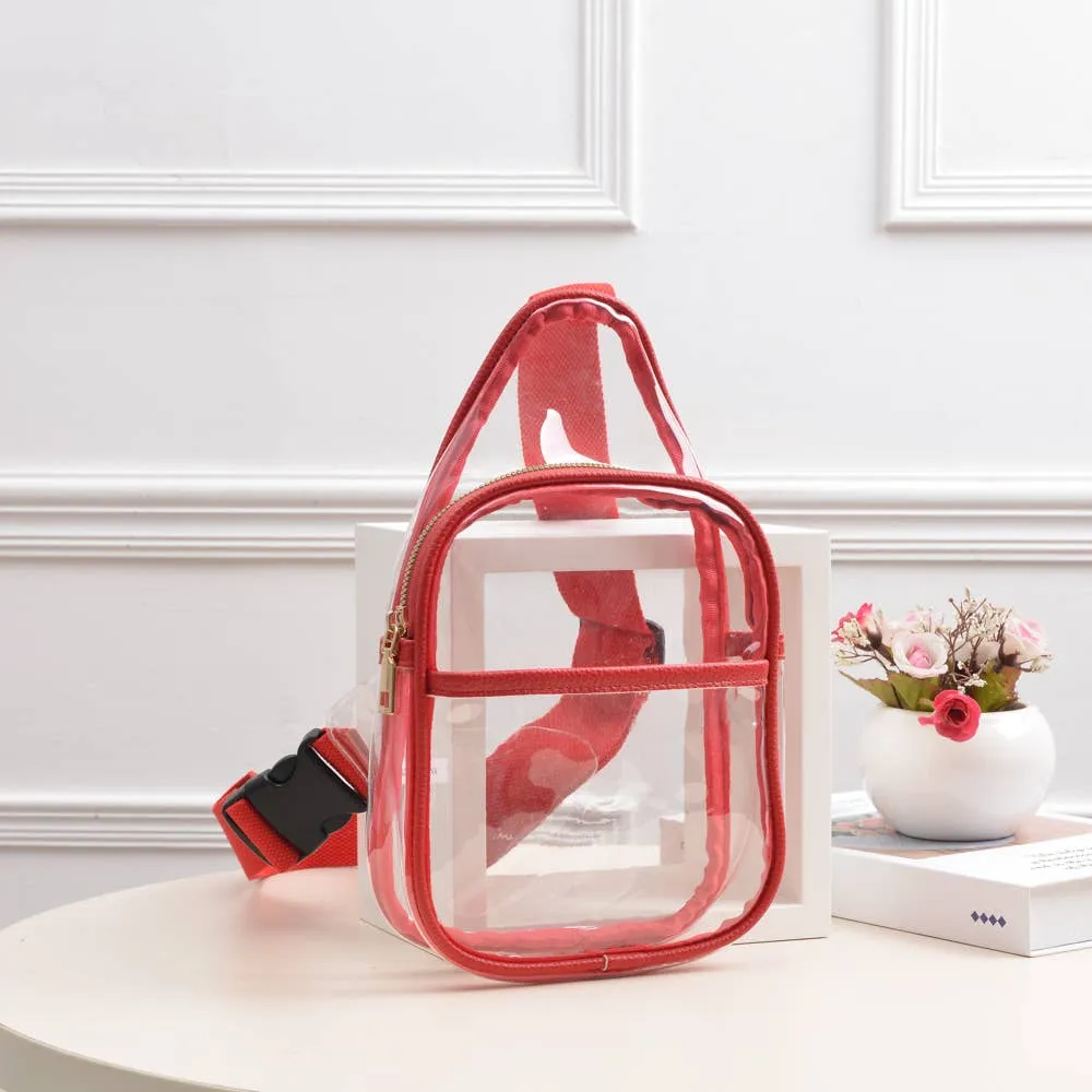 Game Day Stadium Clear Sling Bags: Red
