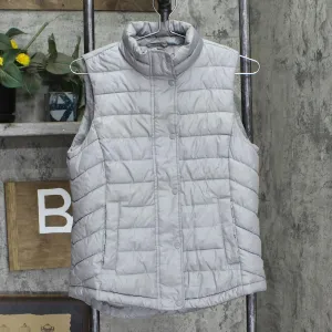 Gap Womens Snap Zip Front Quilted Puffer Vest 166ffc94831a30 Gray S