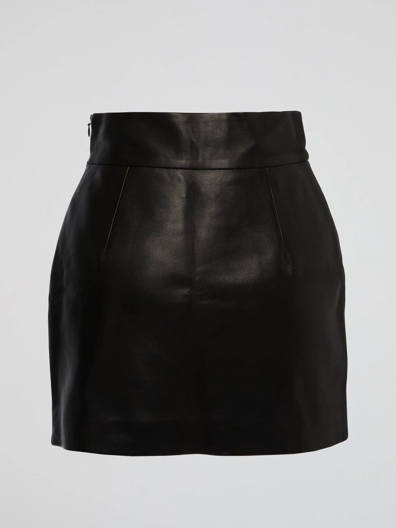 Geometric Leather Mini Skirt