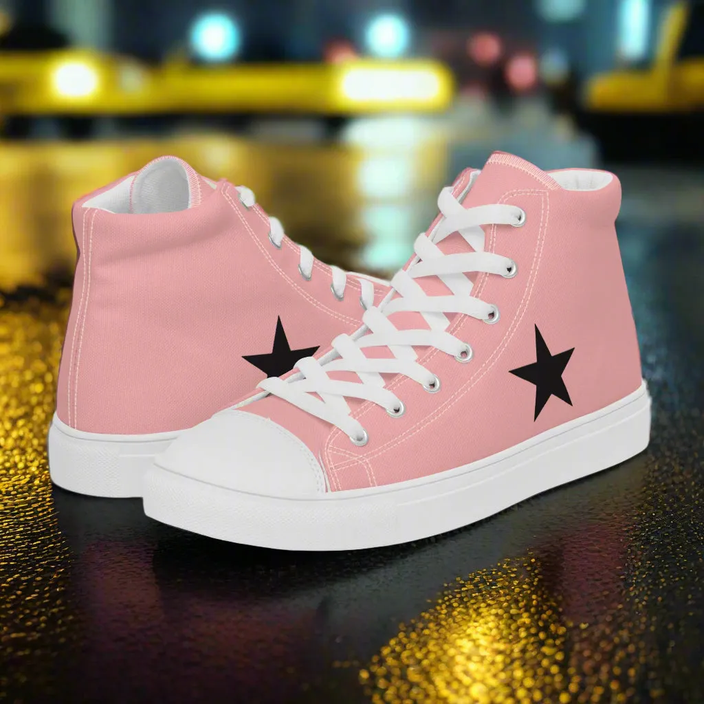 GeoMetro Womens Pink High Top Sneakers