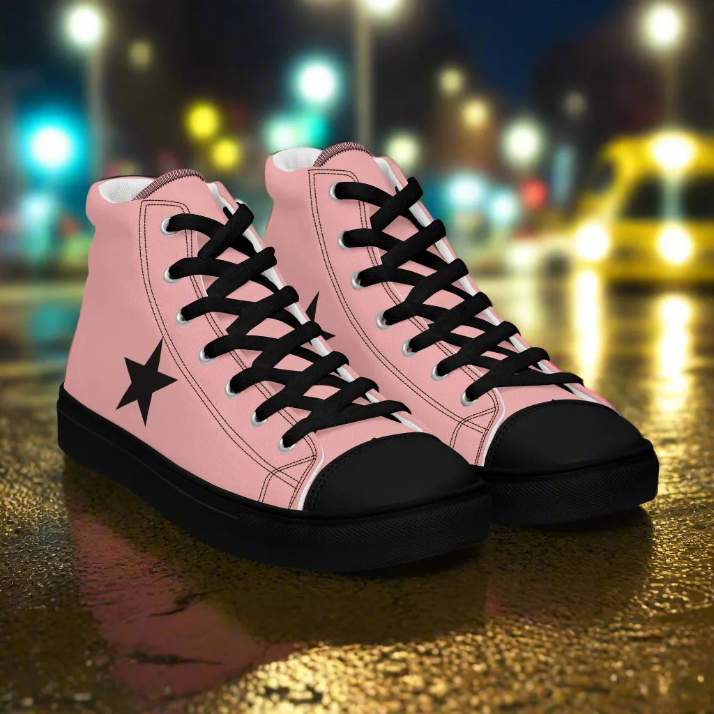 GeoMetro Womens Pink High Top Sneakers