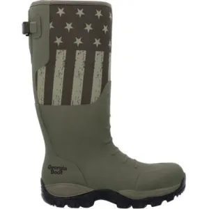 Georgia Men's Gbr Rubber 16" Waterproof Pull On Work Boot -Dark Green- GB00559