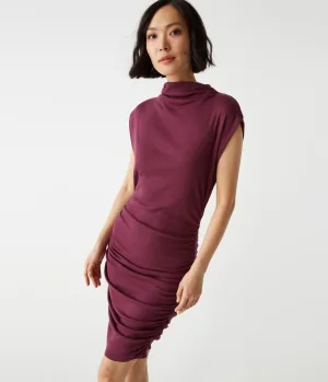 Gia Ribbed Power Shoulder Dress