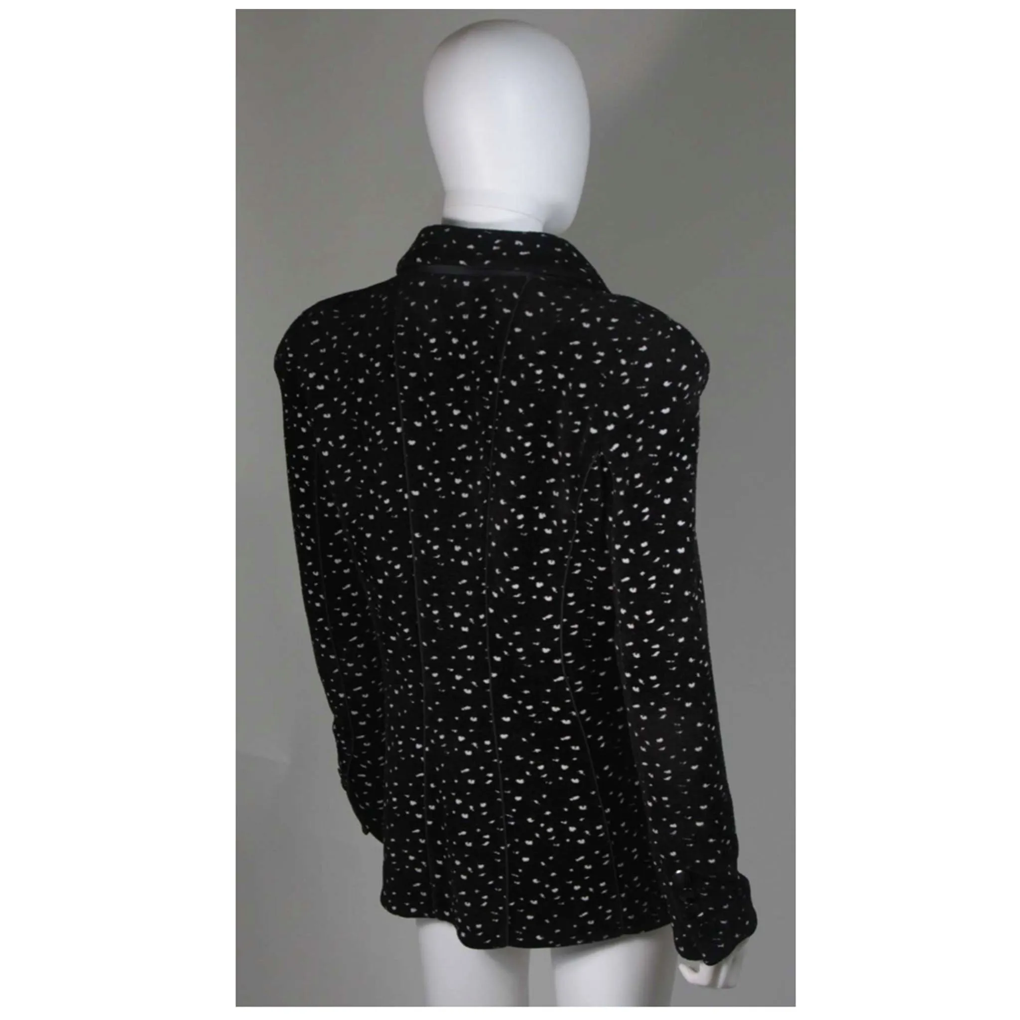 GIORGIO ARMANI Black and White Speckle Wool Jacket Size 46