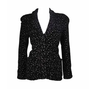 GIORGIO ARMANI Black and White Speckle Wool Jacket Size 46