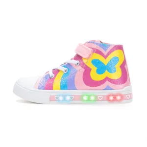 Girls Light Up High Top Canvas Sneakers