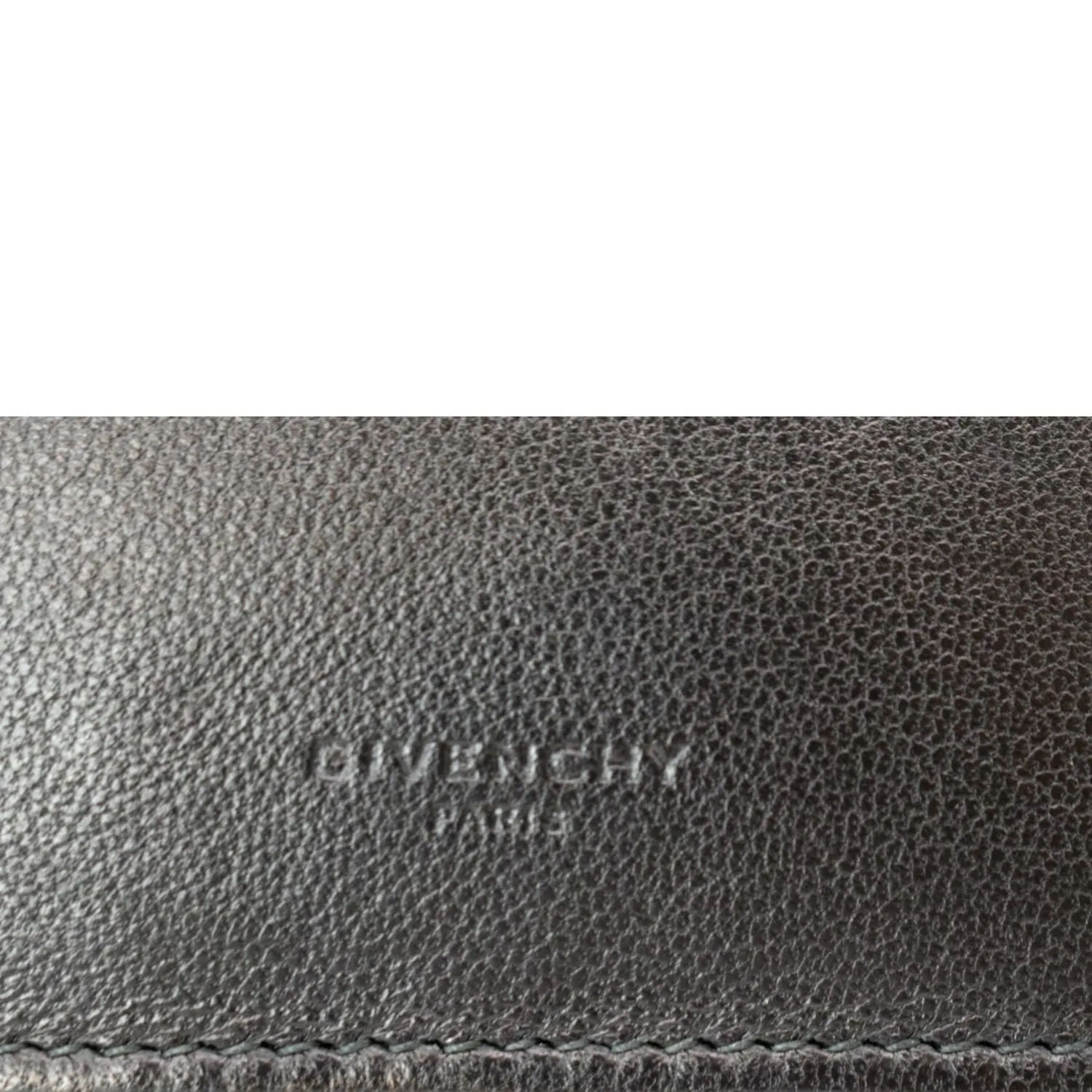 GIVENCHY Logo Embossed Leather Chain Wallet Shoulder Bag Black