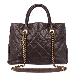 Glazed Caviar Quilted Shiva Tote