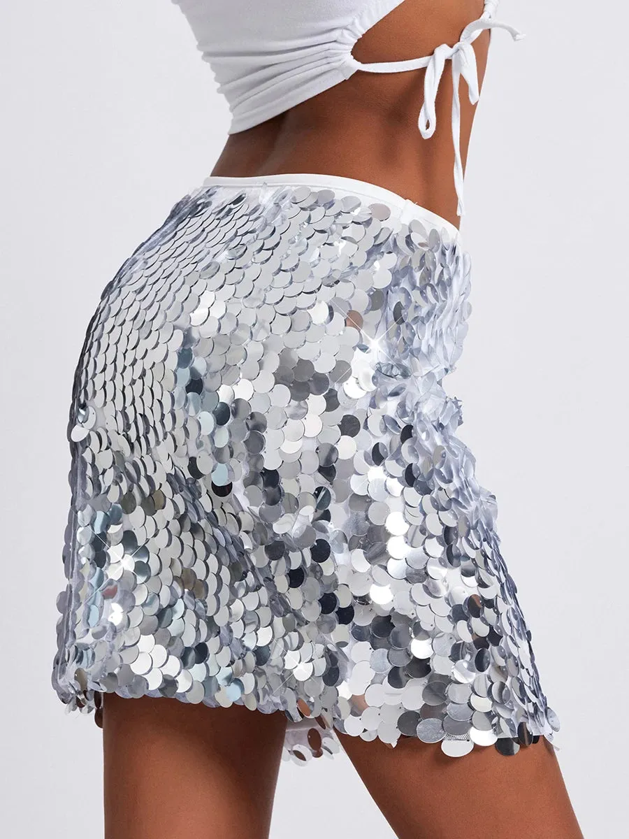 Glitter Sequin Mini Skirts