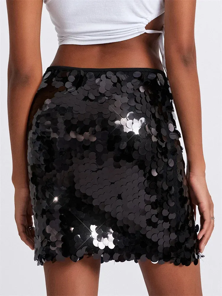 Glitter Sequin Mini Skirts