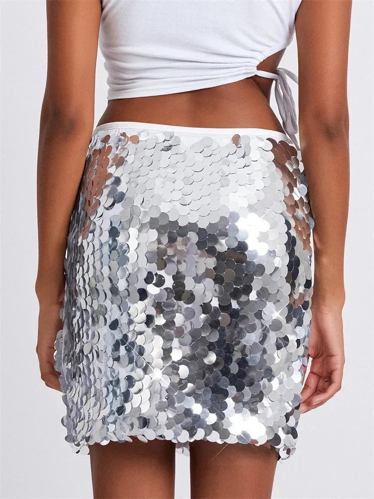 Glitter Sequin Mini Skirts
