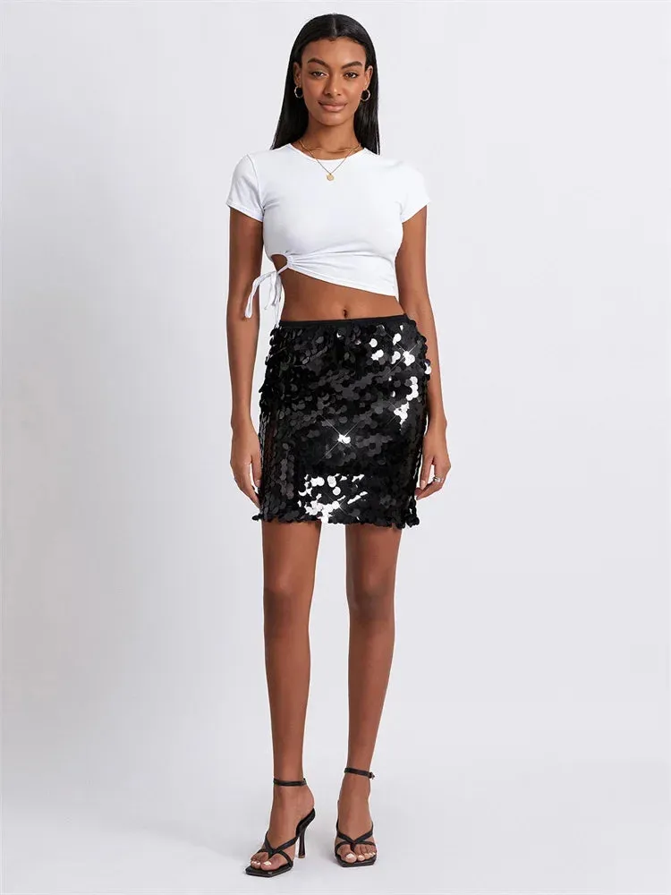 Glitter Sequin Mini Skirts