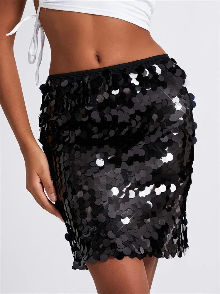 Glitter Sequin Mini Skirts
