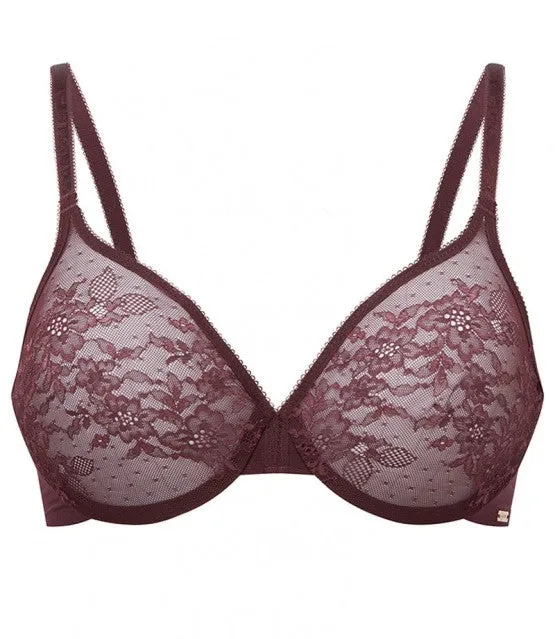 Glossies Lace Sheer Bra In Fig - Gossard