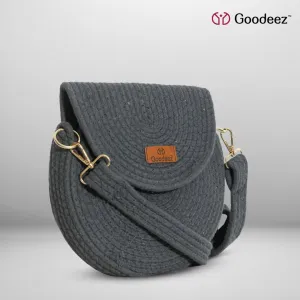 Goodeez Minimalist Trendy Crossbody Grey Round Sling Bag for Women