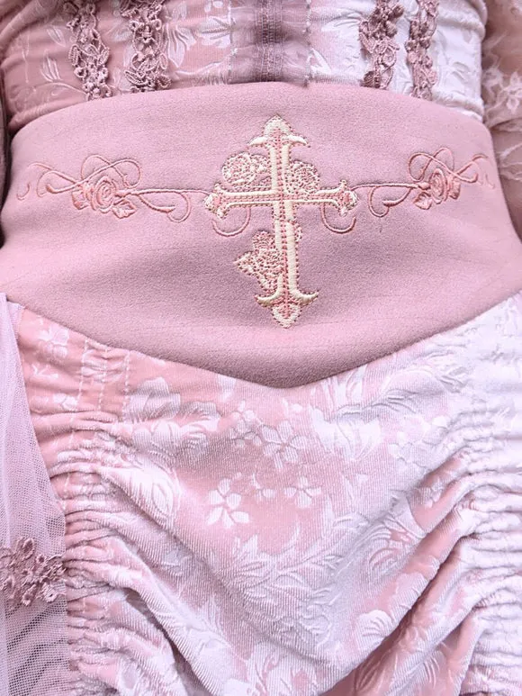 Gothic Lolita SK Lace Pleated Pink Lolita Skirts