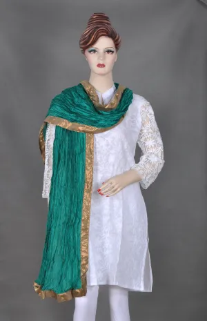 Green Crinkled Stole