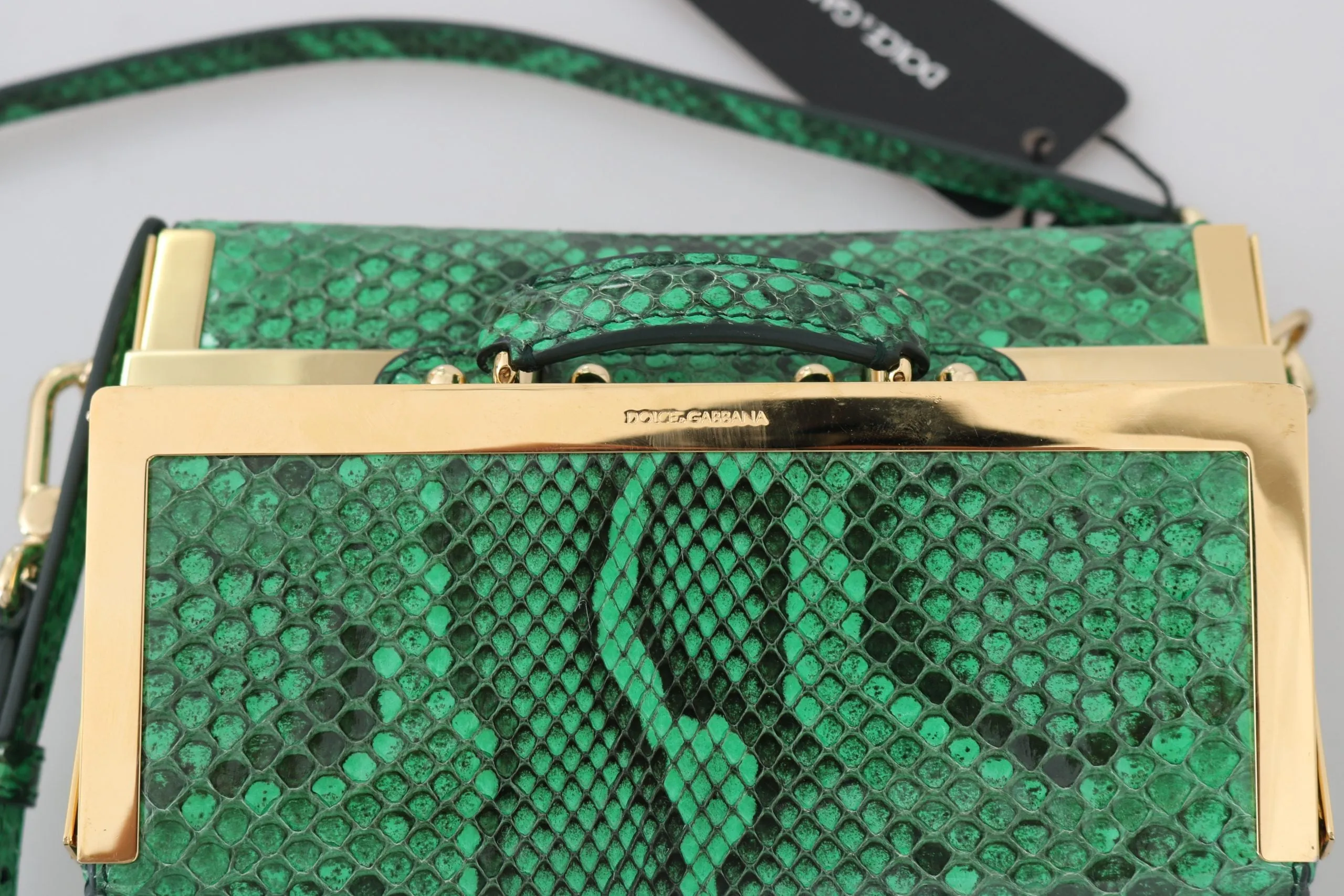 Green GILDA  Python Snakeskin Shoulder Party Bag