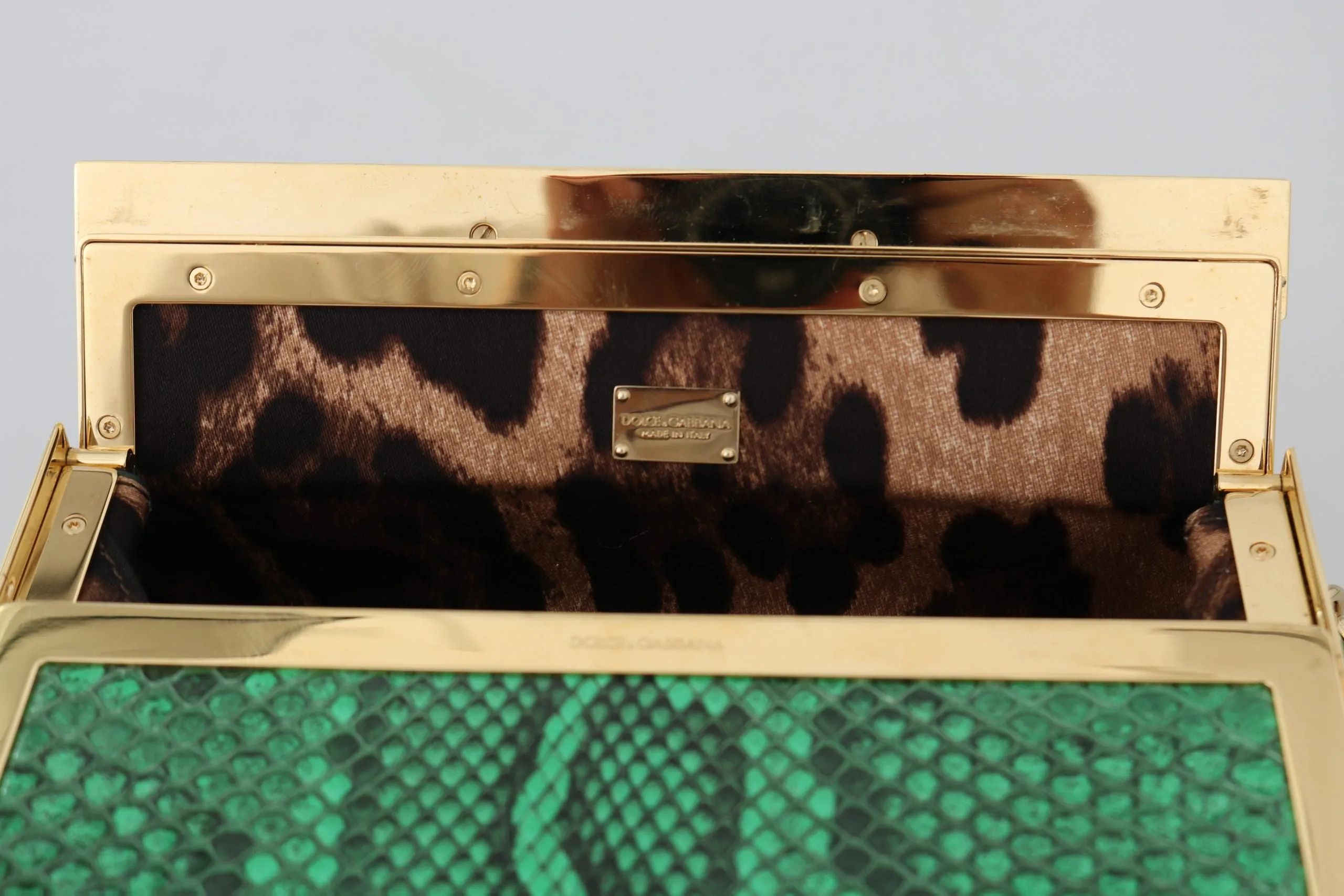 Green GILDA  Python Snakeskin Shoulder Party Bag