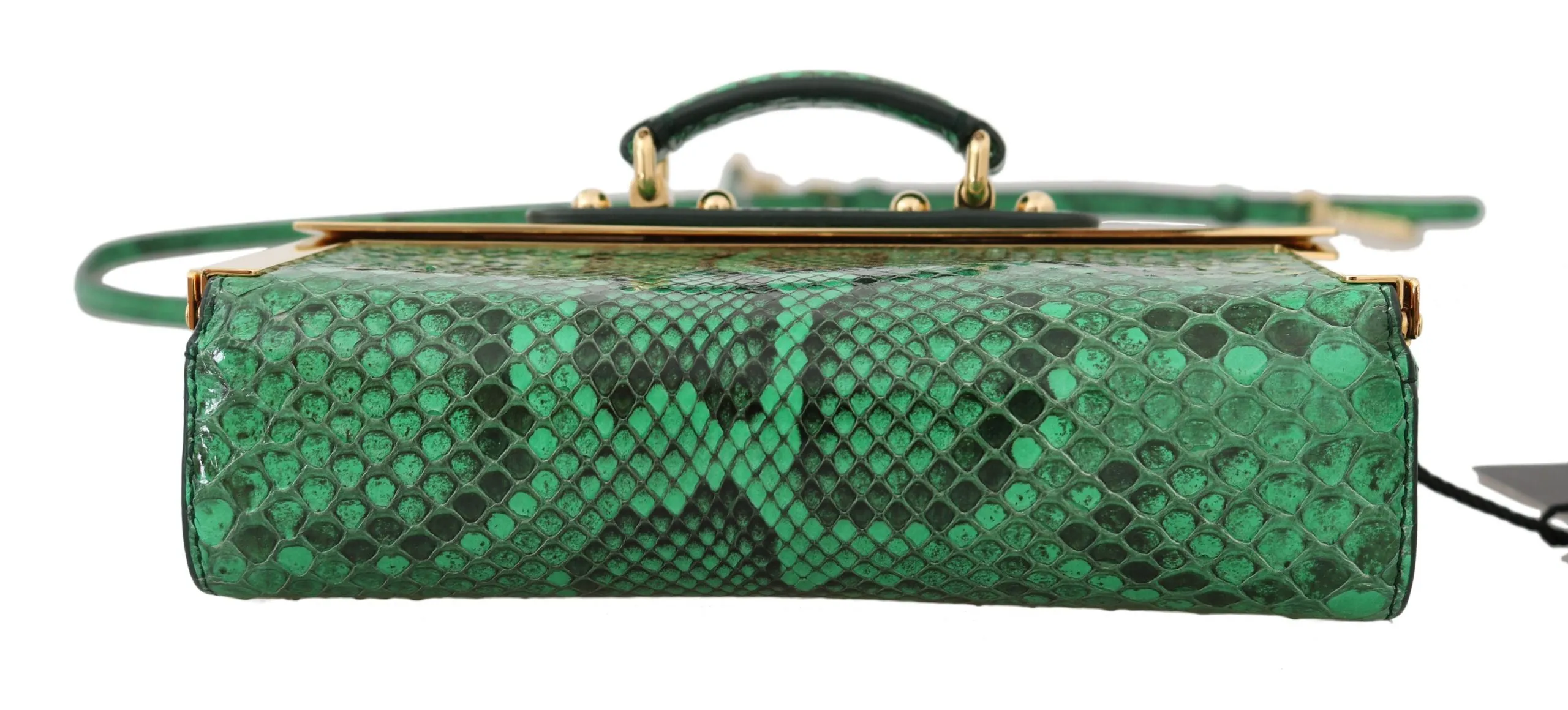 Green GILDA  Python Snakeskin Shoulder Party Bag
