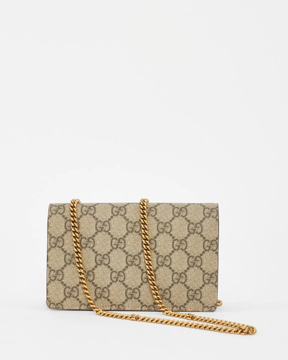Gucci Beige GG Supreme Canvas Mini Cherries Convertible Clutch Crossbody