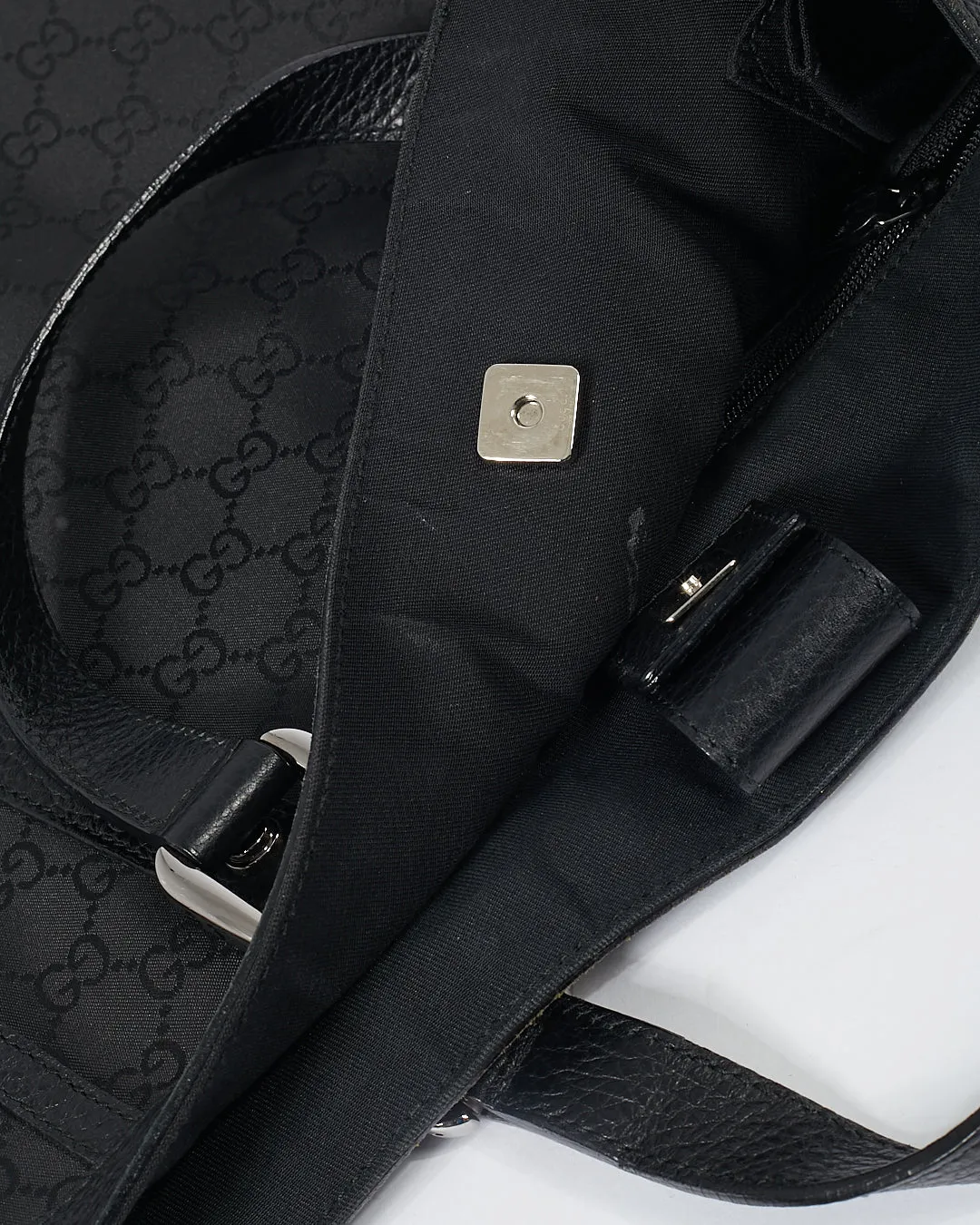 Gucci Black GG Canvas Abbey Convertible Hobo Bag