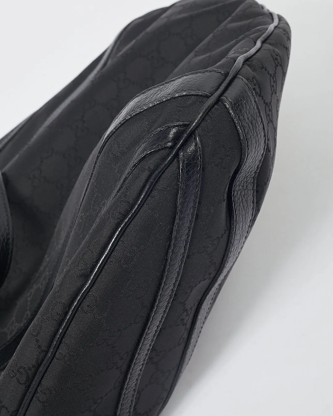 Gucci Black GG Canvas Abbey Convertible Hobo Bag