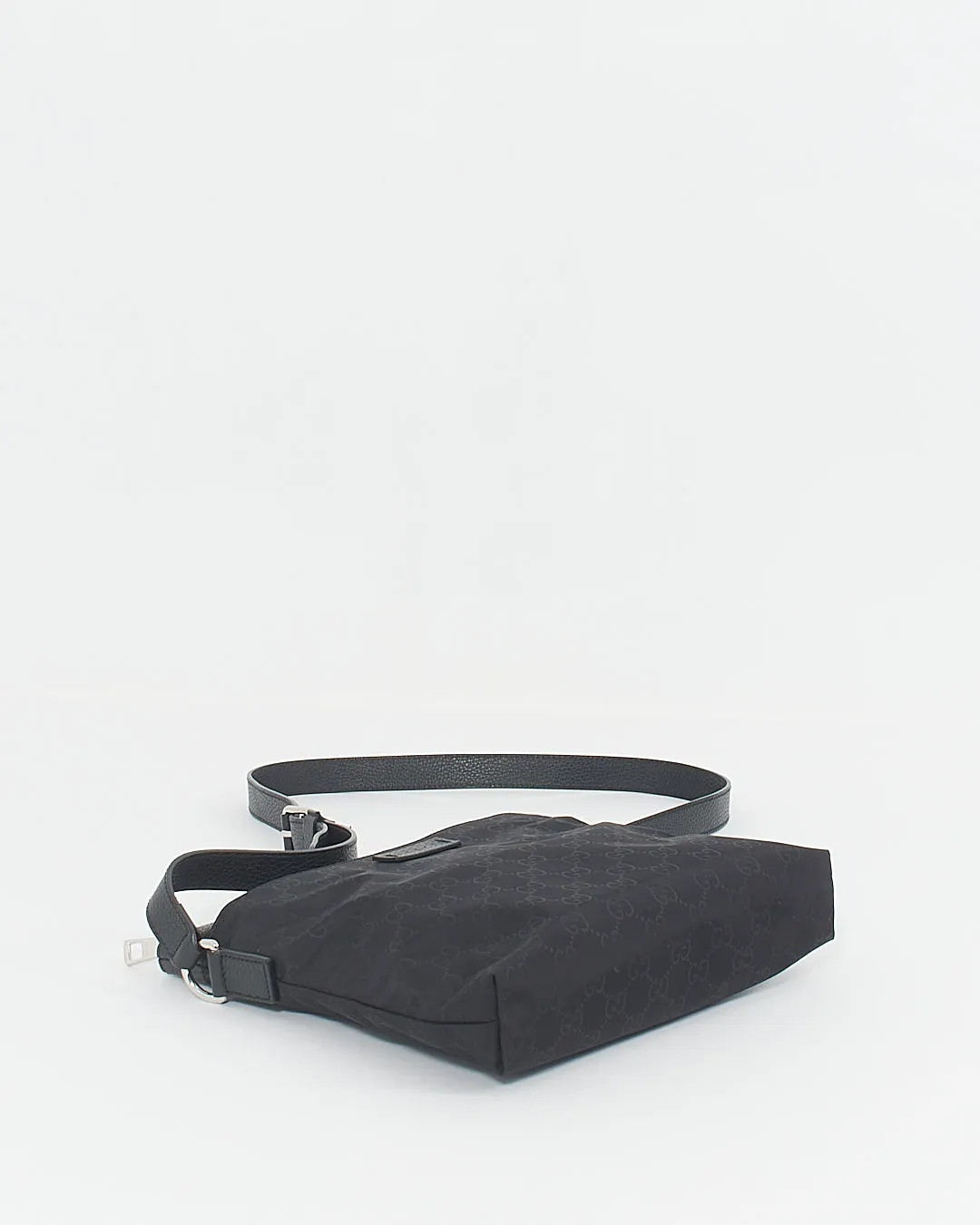 Gucci Black Nylon with Leather Trim Messenger Bag