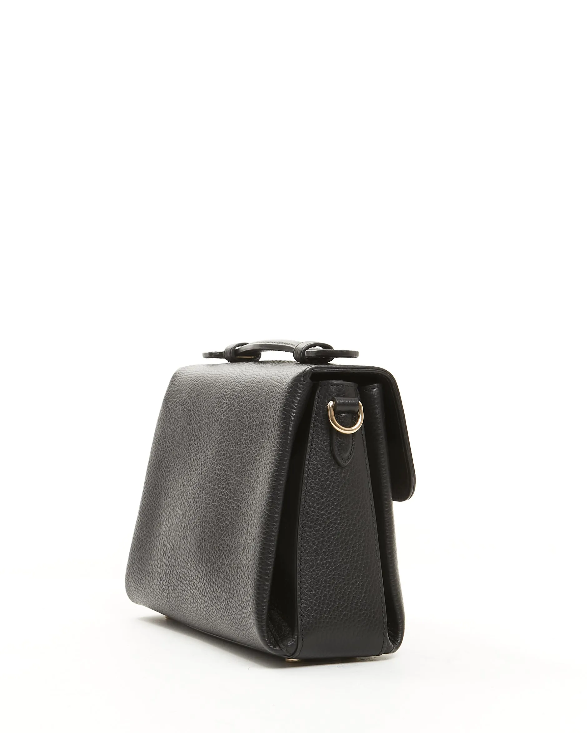 Gucci Black Pebbled Leather Interlocking G Dollar Convertible Crossbody