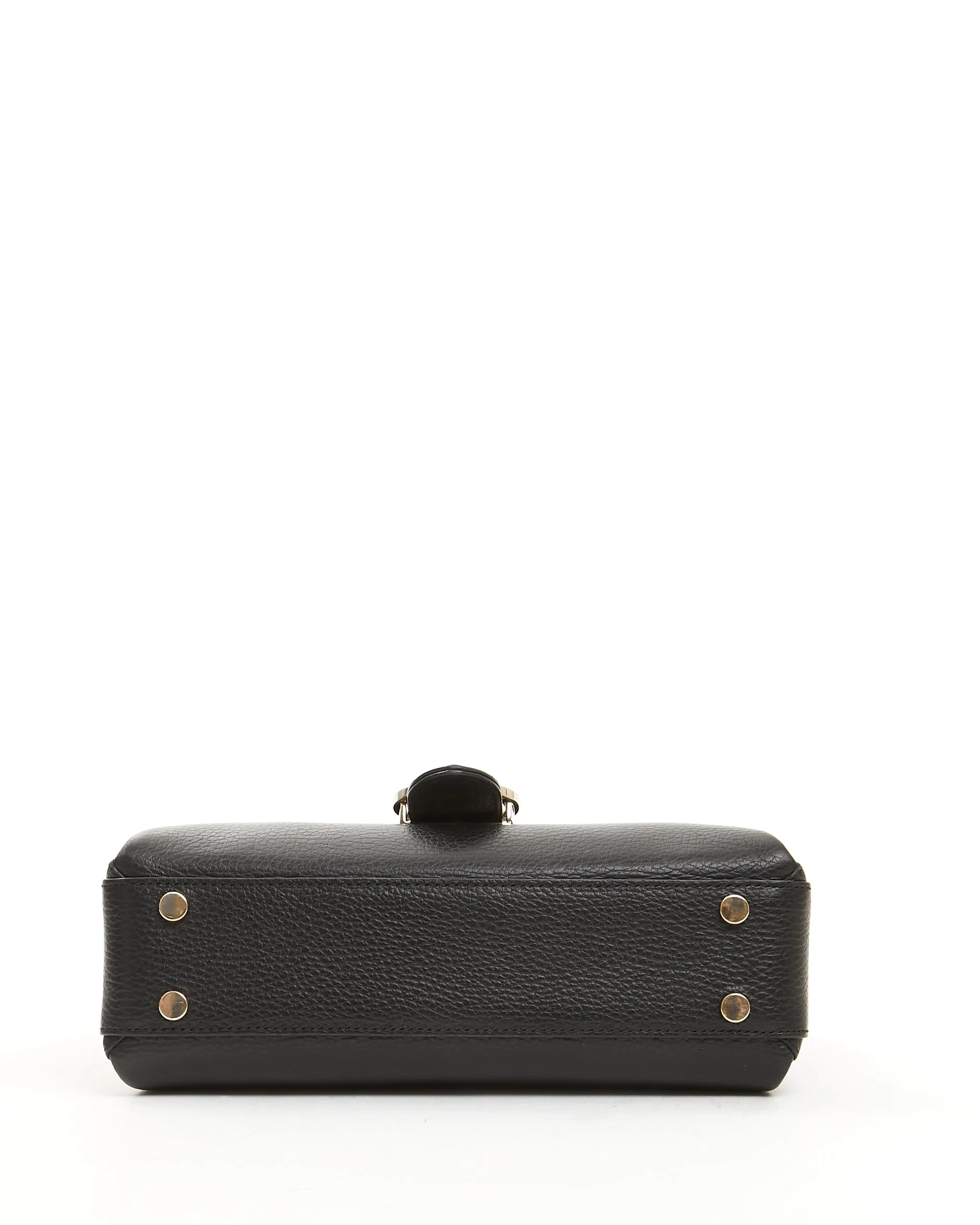 Gucci Black Pebbled Leather Interlocking G Dollar Convertible Crossbody