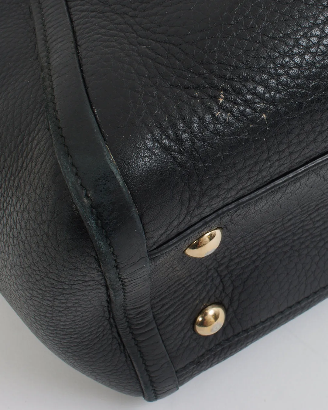 Gucci Black Pebbled Leather Soho Convertible Tote Bag