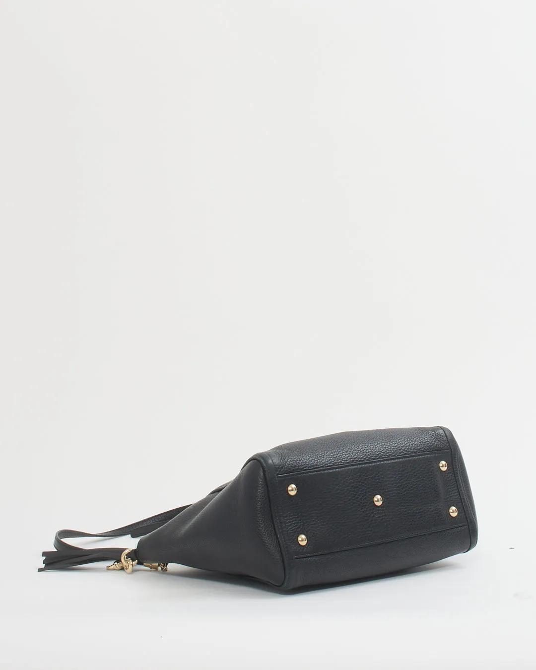 Gucci Black Pebbled Leather Soho Convertible Tote Bag