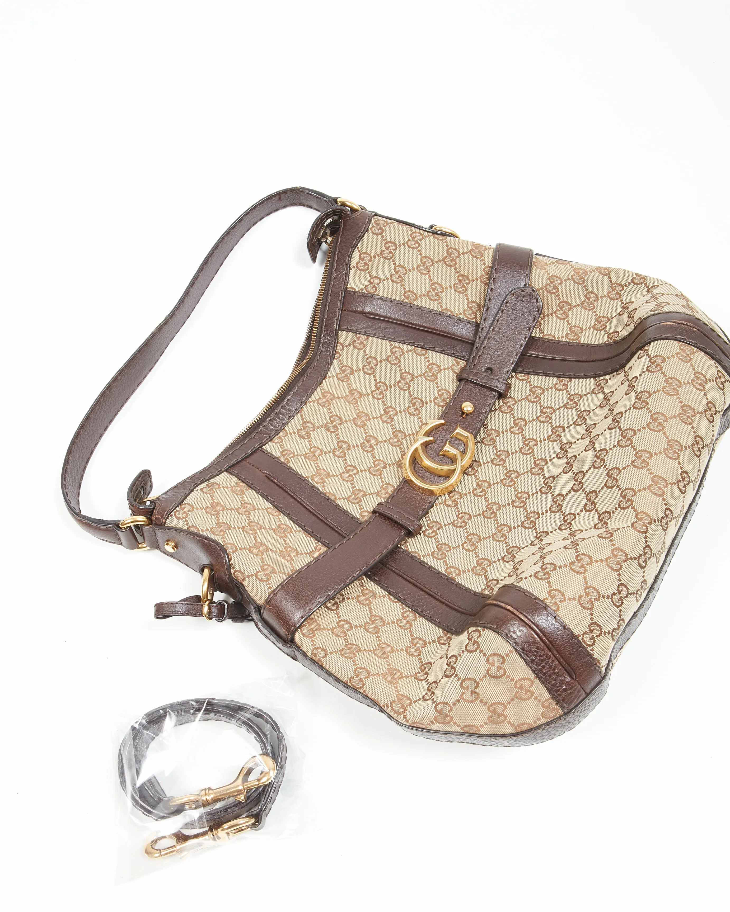Gucci Brown GG Canvas Convertible 2Way Bag
