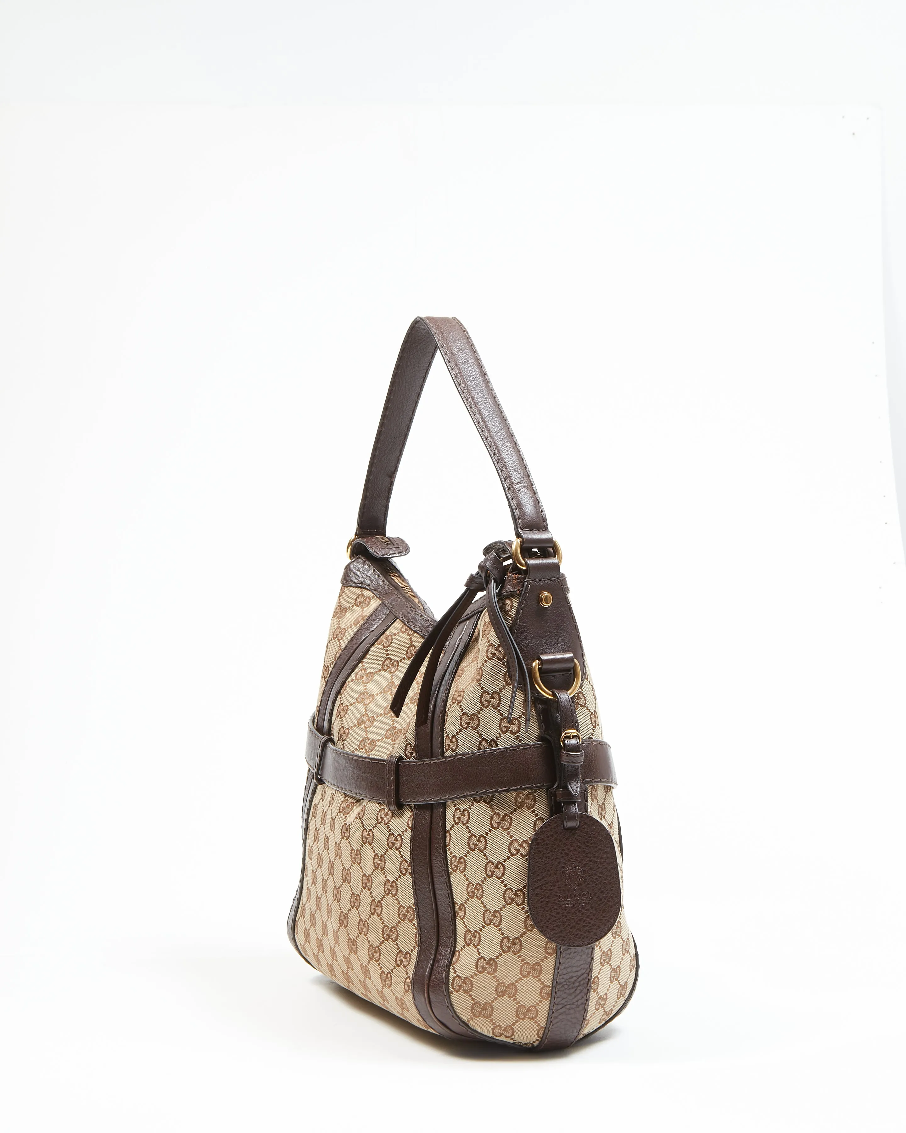 Gucci Brown GG Canvas Convertible 2Way Bag