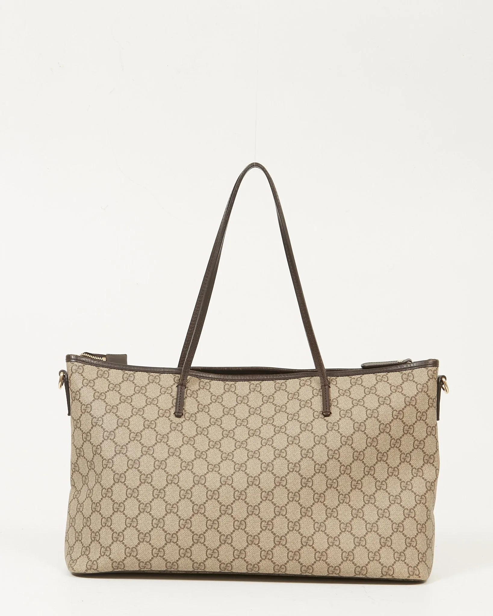 Gucci Brown GG Coated Canvas Convertible Tote Bag