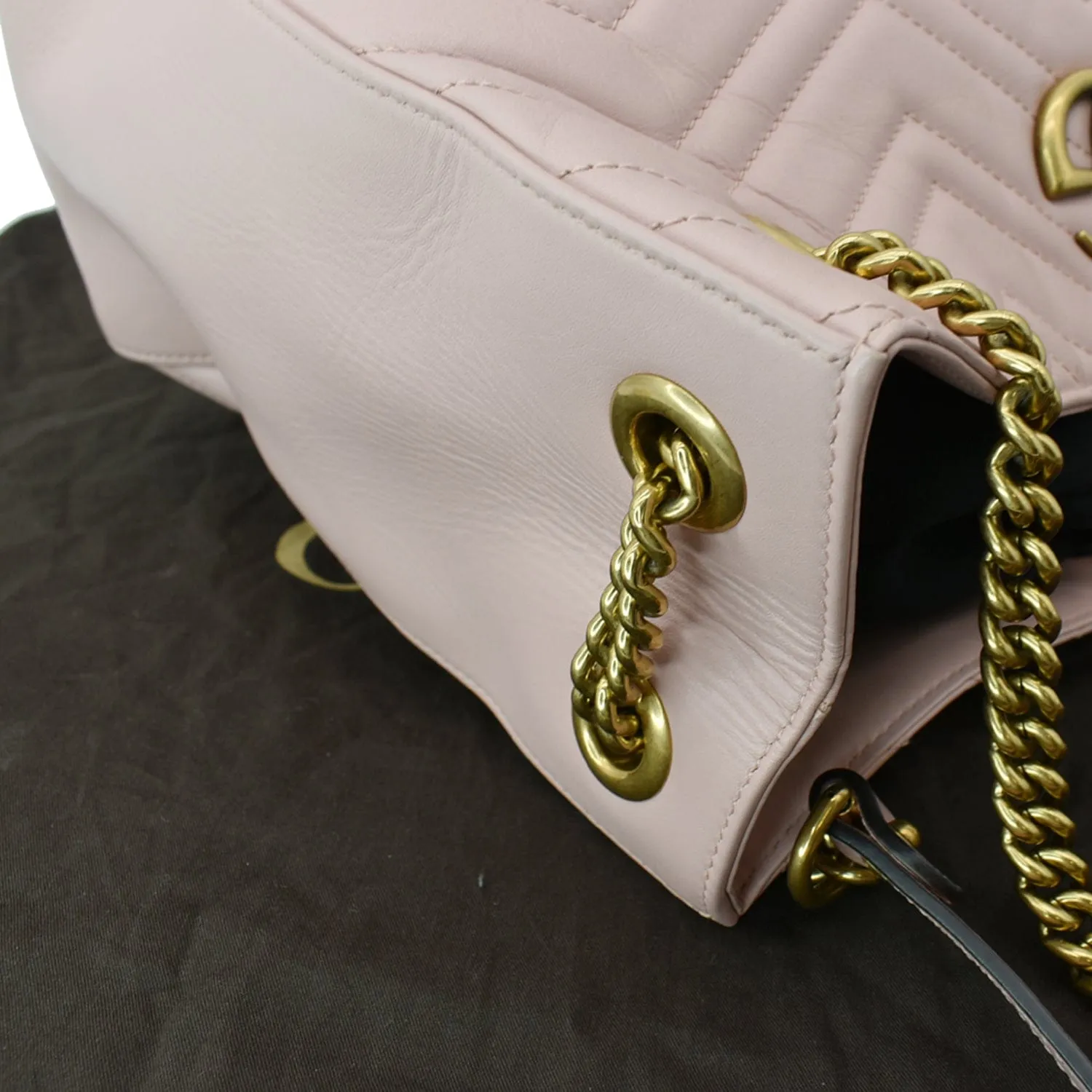 GUCCI GG Marmont Medium Metelasse Quilted Leather Shoulder Bag Nude 453569 - Hot Deals