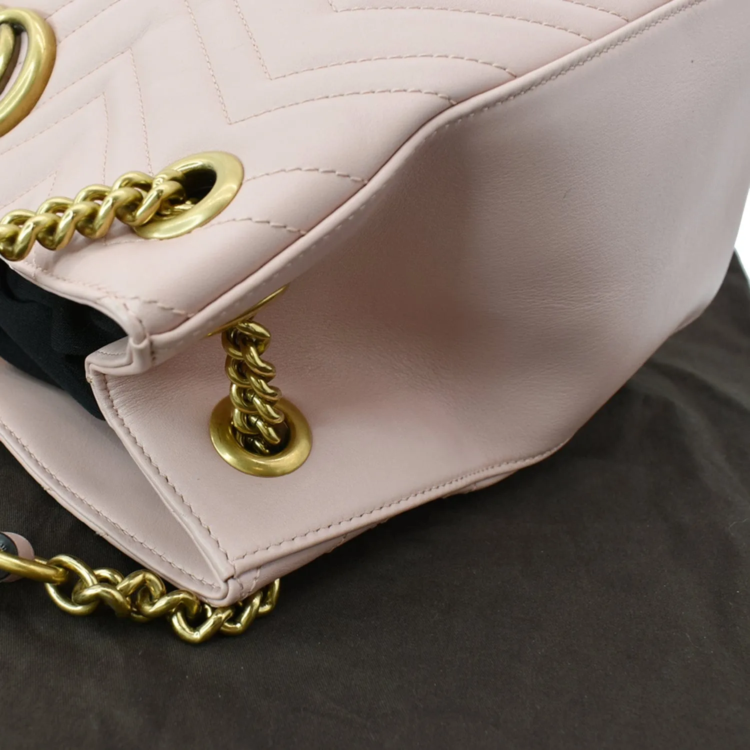 GUCCI GG Marmont Medium Metelasse Quilted Leather Shoulder Bag Nude 453569 - Hot Deals