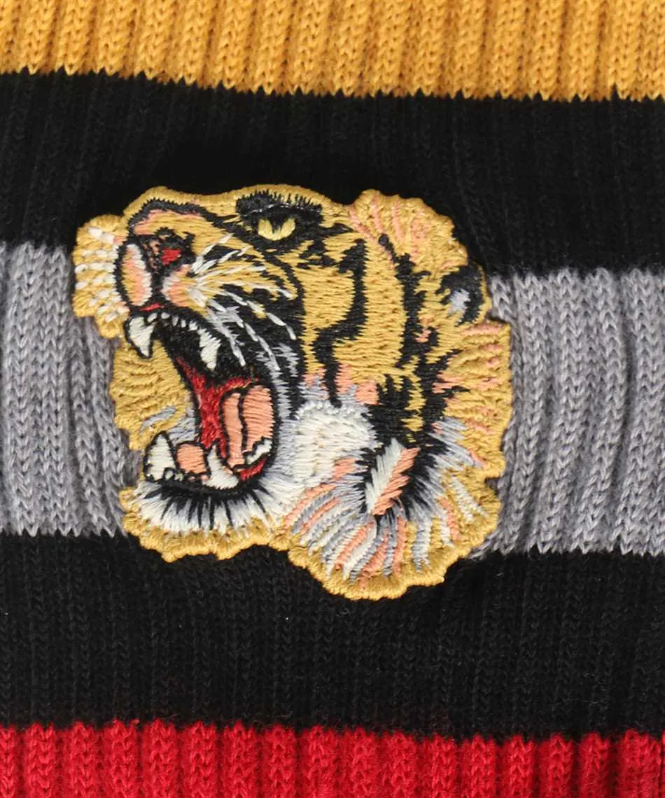 Gucci Little Williams Sports Sock in Black w/ Tiger Appliqué