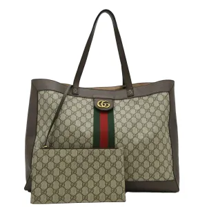 GUCCI Ophidia Soft Medium GG Supreme Tote Shoulder Bag Beige 547947