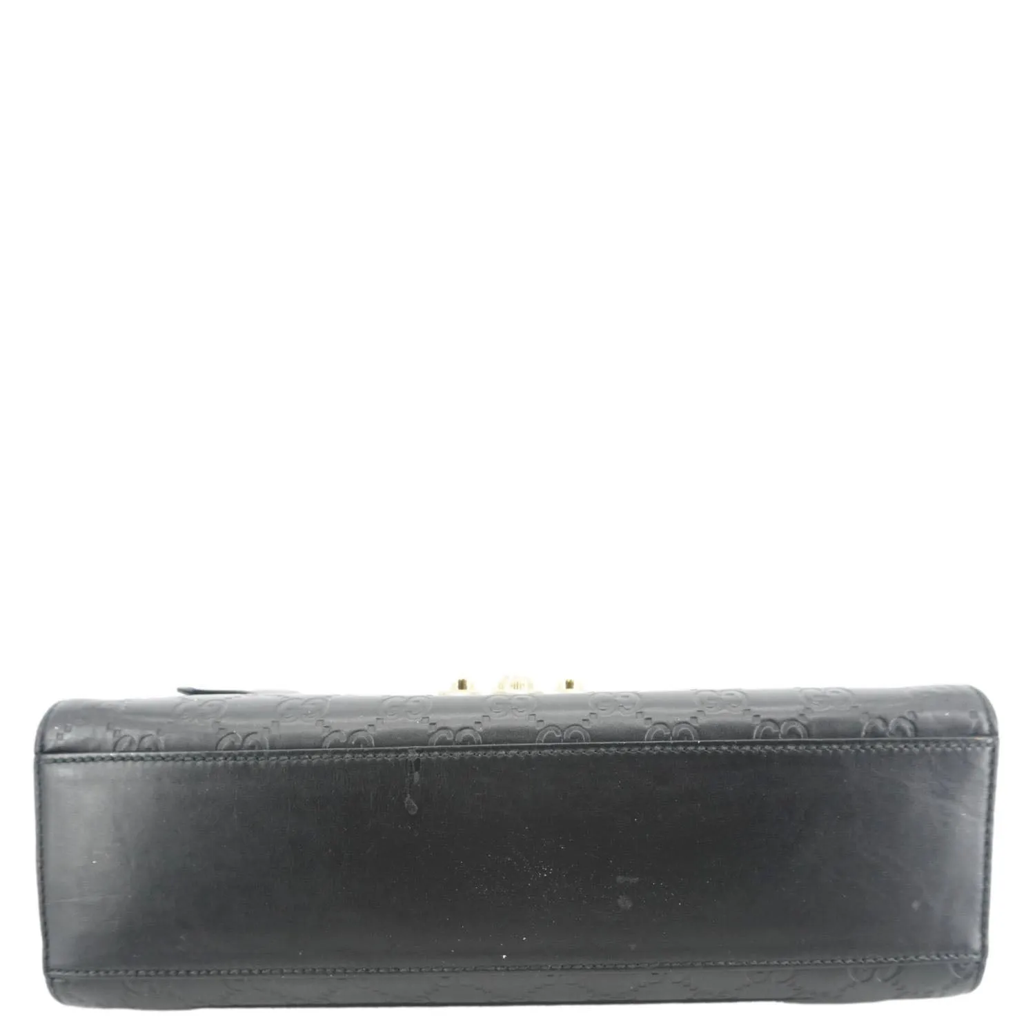 GUCCI Padlock Medium Leather Chain Shoulder Bag Black 409486
