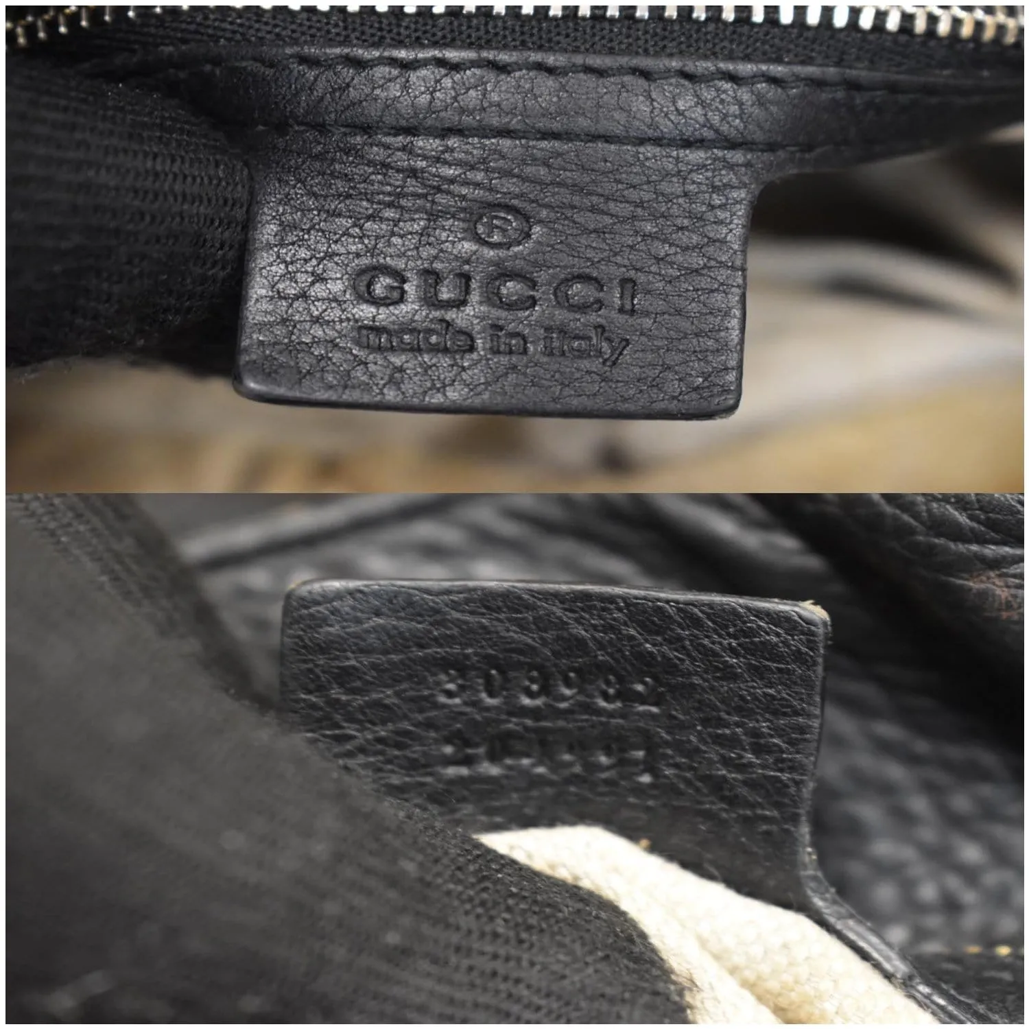 GUCCI Soho Pebbled Leather Chain Shoulder Bag 308982 Black