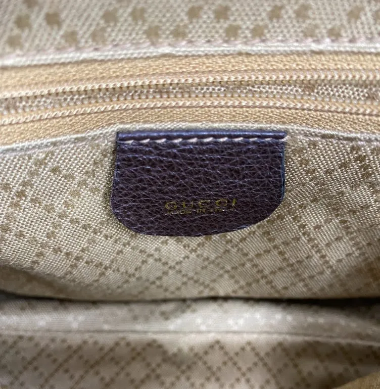 Gucci Suede Tote w Bamboo handle