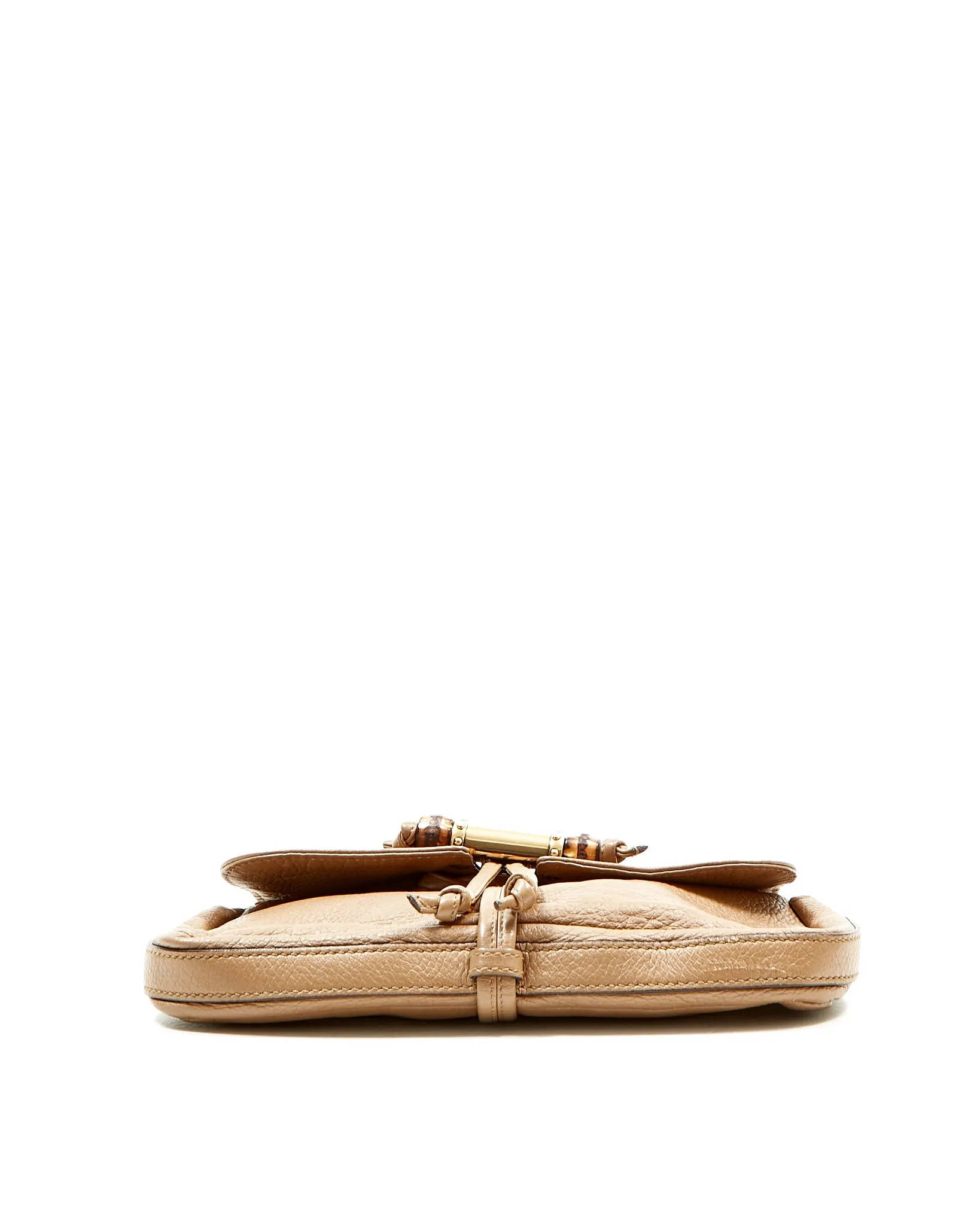 Gucci Tan Leather Bamboo Detail Chain Shoulder Bag