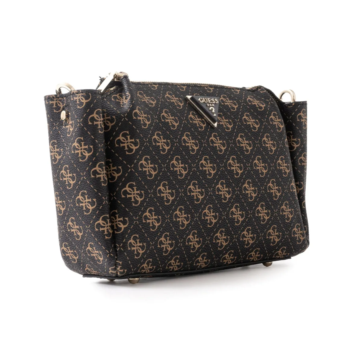 GUEES Noelle Mini Top Zip Shoulder Bag - BRN
