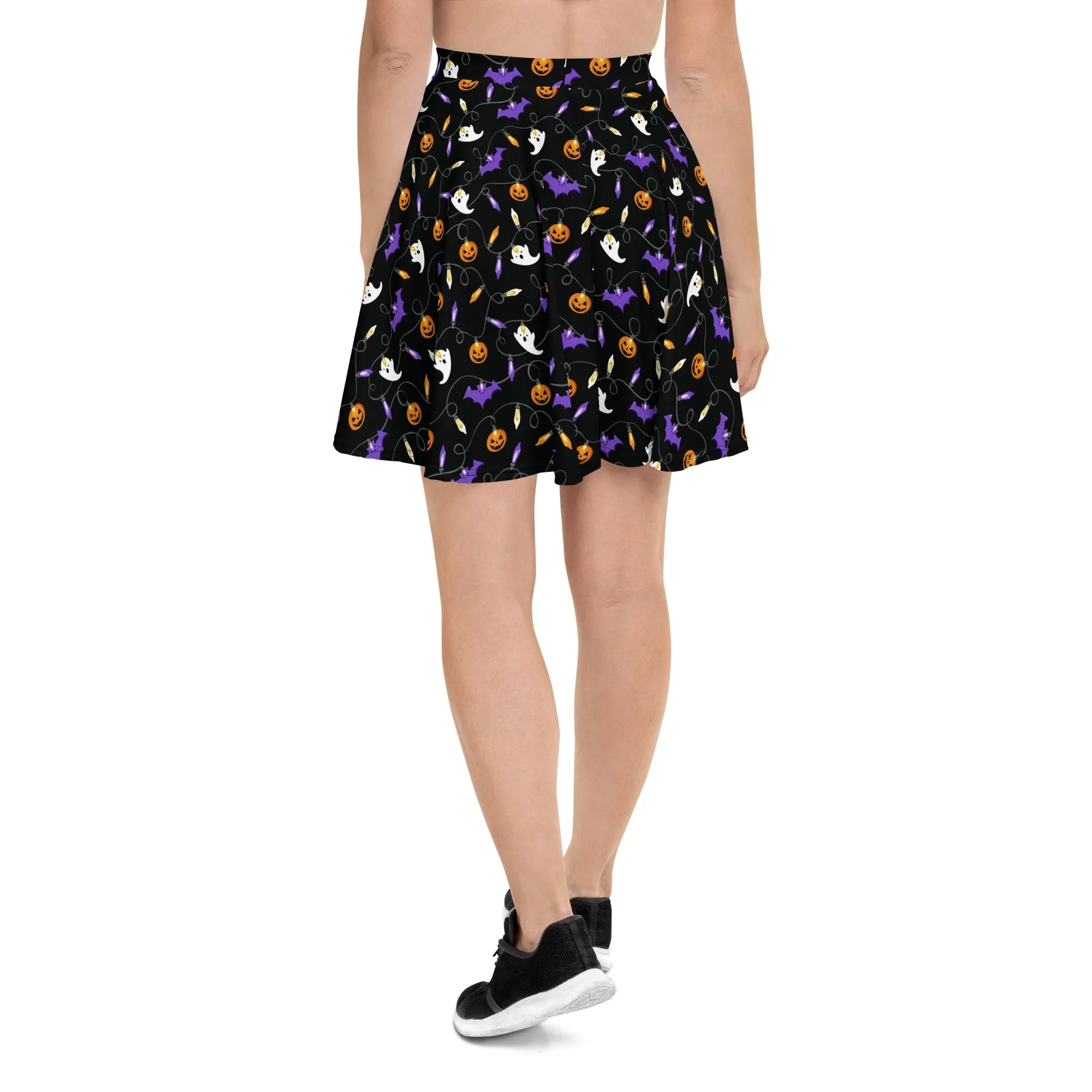 Halloween Lights Skater Skirt