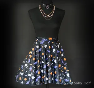 Halloween Lights Skater Skirt