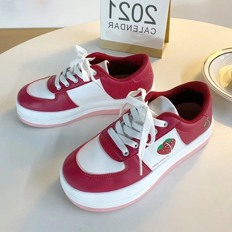 Harajuku Kawaii Fashion Strawberry Milk Sneakers